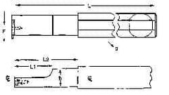 NIKCOLE MINI-SYSTEMS - Internal Thread, 1-1/4" Max Depth of Cut, 6" OAL, Right Hand Indexable Grooving Cutoff Toolholder - 1-1/4" Shank Width, GIE Insert Style, THI Toolholder Style, Series Mini-Systems - Americas Industrial Supply