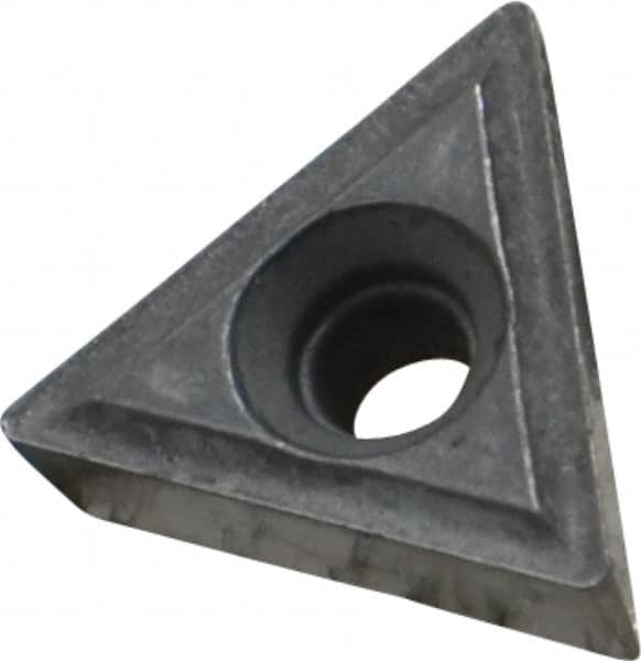 Interstate - TT221 Grade I22 Carbide Turning Insert - Uncoated, 60° Triangle, 1/4" Inscr Circle, 1/8" Thick, 1/64" Corner Radius - Americas Industrial Supply