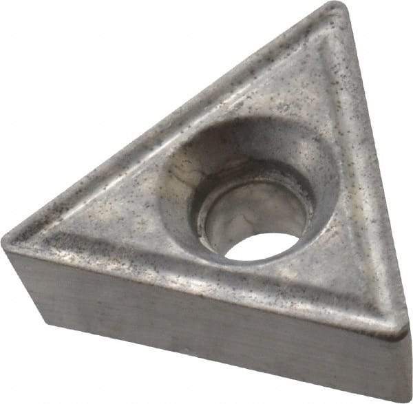 Interstate - TT221 Grade I55 Carbide Turning Insert - Uncoated, 60° Triangle, 1/4" Inscr Circle, 1/8" Thick, 1/64" Corner Radius - Americas Industrial Supply