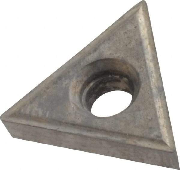 Interstate - TT321 Grade I55 Carbide Turning Insert - Uncoated, 60° Triangle, 3/8" Inscr Circle, 1/8" Thick, 1/64" Corner Radius - Americas Industrial Supply