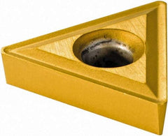Interstate - TT322 Grade TCN55 Carbide Turning Insert - TiN/TiC/TiCN/TiN Finish, 60° Triangle, 3/8" Inscr Circle, 1/8" Thick, 1/32" Corner Radius - Americas Industrial Supply