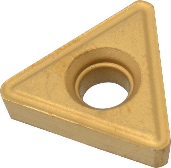 Interstate - TT323 Grade TCN55 Carbide Turning Insert - TiN/TiC/TiCN/TiN Finish, 60° Triangle, 3/8" Inscr Circle, 1/8" Thick, 3/64" Corner Radius - Americas Industrial Supply