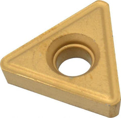 Interstate - TT323 Grade TCN55 Carbide Turning Insert - TiN/TiC/TiCN/TiN Finish, 60° Triangle, 3/8" Inscr Circle, 1/8" Thick, 3/64" Corner Radius - Americas Industrial Supply