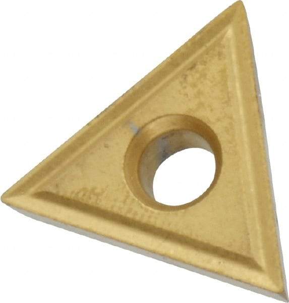 Interstate - TT431 Grade TCN55 Carbide Turning Insert - TiN/TiC/TiCN/TiN Finish, 60° Triangle, 1/2" Inscr Circle, 3/16" Thick, 1/64" Corner Radius - Americas Industrial Supply