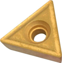 Made in USA - TT432 Grade TCN55 Carbide Turning Insert - TiN Finish, 60° Triangle, 1/2" Inscr Circle, 3/16" Thick, 1/32" Corner Radius - Americas Industrial Supply
