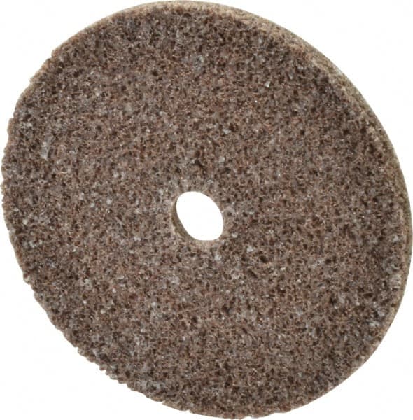 3M - 2" Diam, 1/8" Face Width, 1/4" Center Hole, Medium Grade, Aluminum Oxide Deburring Wheel - Unitized, Hard Density 7 Grade, 22,100 RPM - Americas Industrial Supply