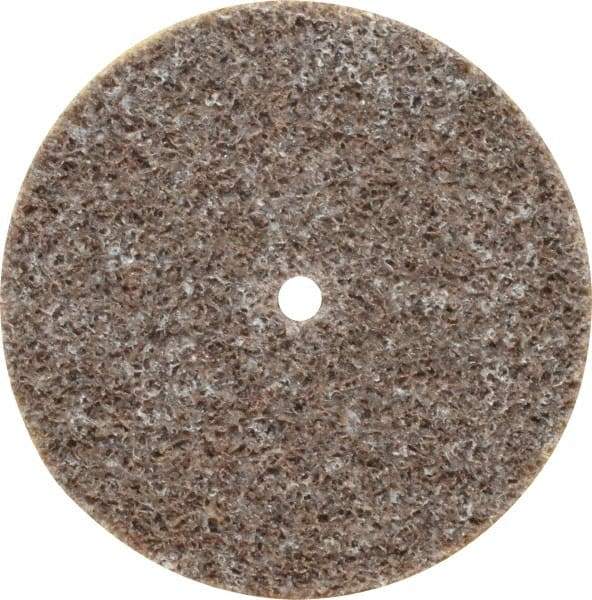 3M - 1-1/2" Diam, 1/8" Face Width, 1/8" Center Hole, Medium Grade, Aluminum Oxide Deburring Wheel - Unitized, Hard Density 7 Grade, 30,100 RPM - Americas Industrial Supply