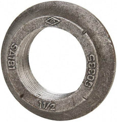 Made in USA - 1-1/2" Pipe, 3" Diam x 3/32" Thick, Tank Flange with Pilot - For Threaded Pipe, 2-1/4" Pilot Hole, 3/4" Overall Height, 2-3/8" Top Diam, Carbon Steel - Americas Industrial Supply