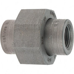 Made in USA - Size 3/8", Class 3,000, Forged Carbon Steel Black Pipe Union - 3,000 psi, Threaded End Connection - Americas Industrial Supply