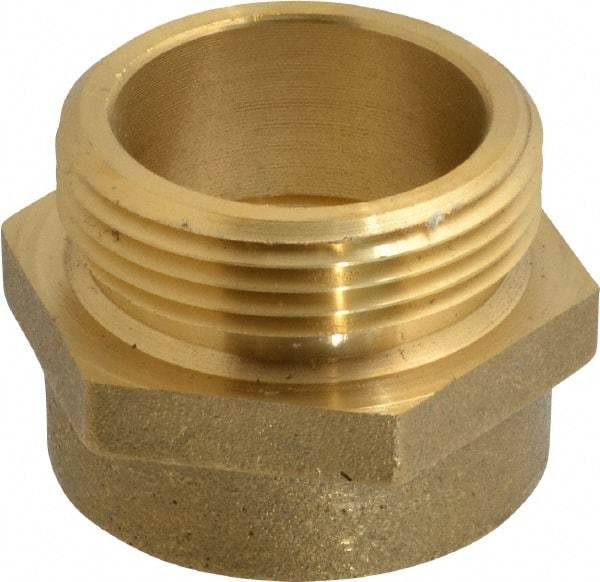 EVER-TITE Coupling Products - 1-1/2 FNPS x 1-1/2 MNST Hydrant Hex Nipple - Brass - Americas Industrial Supply