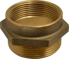 EVER-TITE Coupling Products - 2-1/2 FNPT x 2-1/2 MNST Hydrant Hex Nipple - Brass - Americas Industrial Supply