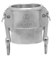 EVER-TITE Coupling Products - 4" Stainless Steel Cam & Groove Suction & Discharge Hose Female Coupler Female NPT Thread - Part D, 4" Thread, 100 Max psi - Americas Industrial Supply