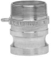 EVER-TITE Coupling Products - 4" Stainless Steel Cam & Groove Suction & Discharge Hose Male Adapter Male NPT Thread - Part F, 4" Thread, 100 Max psi - Americas Industrial Supply
