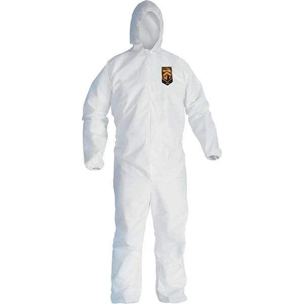 KleenGuard - Size 2XL Film Laminate Chemical Resistant Coveralls - White, Zipper Closure, Elastic Cuffs, Elastic Ankles - Americas Industrial Supply