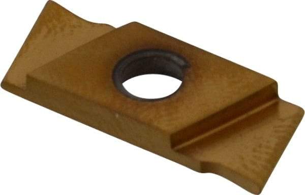 NIKCOLE MINI-SYSTEMS - GIE 1mm Cutting Width Carbide Grooving Insert - 6mm Max Depth of Cut, Left Hand, 0.5mm Corner Radius, TiN Finish - Americas Industrial Supply