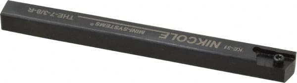 NIKCOLE MINI-SYSTEMS - External Thread, 4-1/2" OAL, Right Hand Indexable Grooving Cutoff Toolholder - 3/8" Shank Height x 3/8" Shank Width, GIE Insert Style, THE Toolholder Style, Series Mini-Systems - Americas Industrial Supply