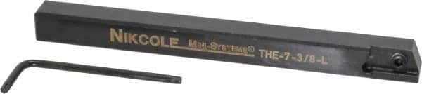 NIKCOLE MINI-SYSTEMS - External Thread, 4-1/2" OAL, Left Hand Indexable Grooving Cutoff Toolholder - 3/8" Shank Height x 3/8" Shank Width, GIE Insert Style, THE Toolholder Style, Series Mini-Systems - Americas Industrial Supply