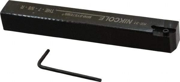 NIKCOLE MINI-SYSTEMS - External Thread, 5" OAL, Right Hand Indexable Grooving Cutoff Toolholder - 5/8" Shank Height x 5/8" Shank Width, GIE Insert Style, THE Toolholder Style, Series Mini-Systems - Americas Industrial Supply