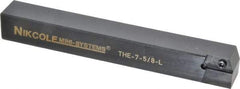 NIKCOLE MINI-SYSTEMS - External Thread, 5" OAL, Left Hand Indexable Grooving Cutoff Toolholder - 5/8" Shank Height x 5/8" Shank Width, GIE Insert Style, THE Toolholder Style, Series Mini-Systems - Americas Industrial Supply
