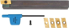 NIKCOLE MINI-SYSTEMS - 0.035" Min Groove Width, Right Hand Indexable Grooving Cutoff Toolholder - 1/2" Shank Height x 1/2" Shank Width, THE-7-1/2 R-L Toolholder Style, Series Mini-Systems - Americas Industrial Supply