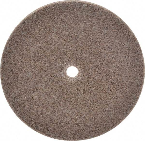 3M - 3" Diam, 1/8" Face Width, 1/4" Center Hole, Medium Grade, Aluminum Oxide Deburring Wheel - Unitized, Hard Density 8 Grade, 18,100 RPM - Americas Industrial Supply