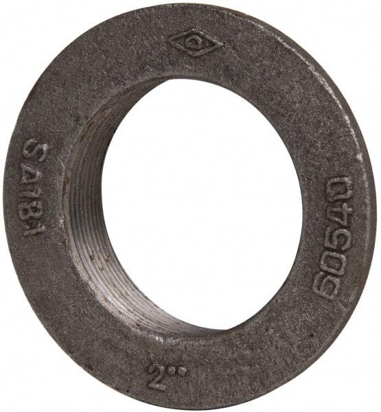 Made in USA - 2" Pipe, 3-1/2" Diam x 5/32" Thick, Tank Flange without Pilot - For Threaded Pipe, 27/32" Overall Height, 2-7/8" Bottom Diam, 2-37/64" Top Diam, Carbon Steel - Americas Industrial Supply