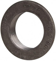 Made in USA - 2-1/2" Pipe, 4-1/4" Diam x 1/4" Thick, Tank Flange without Pilot - For Threaded Pipe, 1" Overall Height, 3-1/2" Bottom Diam, 3-7/32" Top Diam, Carbon Steel - Americas Industrial Supply