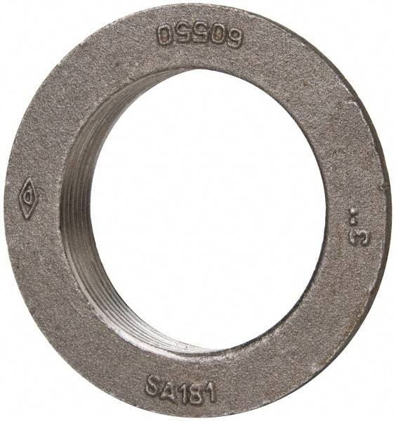 Made in USA - 3" Pipe, 4-3/4" Diam x 1/4" Thick, Tank Flange without Pilot - For Threaded Pipe, 1" Overall Height, 4-1/8" Bottom Diam, 3-55/64" Top Diam, Carbon Steel - Americas Industrial Supply