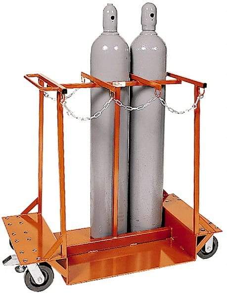Made in USA - 1,500 Lb Capacity 42" OAH Cylinder Truck - Push Handle, Steel - Americas Industrial Supply