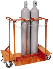 Made in USA - 1,500 Lb Capacity 42" OAH Cylinder Truck - Push Handle, Steel - Americas Industrial Supply