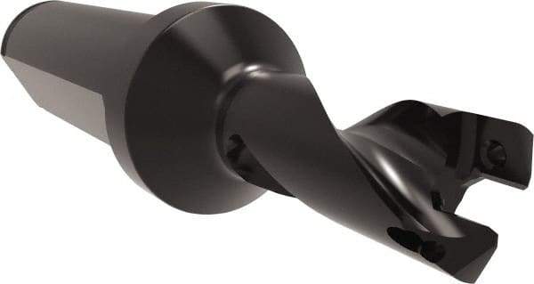 Allied Machine and Engineering - Series 12, 12 to 13mm Diam, 3/4" Diam Straight Shank with Flange, Helical Flute Spade Drill - 5/8" Max Depth, 1-45/64" Body Length, 3-47/64" OAL, Short Length, Through Coolant - Americas Industrial Supply