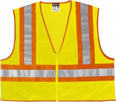 MCR Safety - Size M Flame Resistant/Retardant Lime General Purpose Vest - 24" Chest, ANSI 107-2015, Nonconductive Zipper Closure, 2 Pockets, Polyester - Americas Industrial Supply