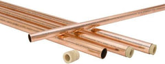 Mueller Industries - 10' Long, 1/2" OD x 3/8" ID, Grade C12200 Copper Nitrogenized Tube - 0.035" Wall Thickness, 0.198 Ft/Lb - Americas Industrial Supply