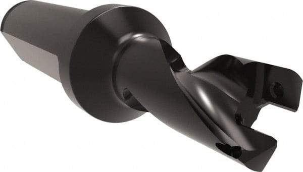 Allied Machine and Engineering - Series 14, 14 to 15mm Diam, 3/4" Diam Straight Shank with Flange, Helical Flute Spade Drill - 11/16" Max Depth, 1-3/4" Body Length, 3-25/32" OAL, Short Length, Through Coolant - Americas Industrial Supply