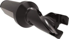 Allied Machine and Engineering - Series 14, 14 to 15mm Diam, 3/4" Diam Straight Shank with Flange, Helical Flute Spade Drill - 11/16" Max Depth, 1-3/4" Body Length, 3-25/32" OAL, Short Length, Through Coolant - Americas Industrial Supply