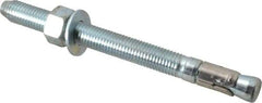 Powers Fasteners - 3/4" Diam, 3/4" Drill, 8-1/2" OAL, 2-3/4" Min Embedment Wedge Expansion Concrete Anchor - Stainless Steel (Clip)/Steel (Body), Zinc-Plated Finish, Hex Nut Head, Hex Drive, 6-1/4" Thread Length - Americas Industrial Supply
