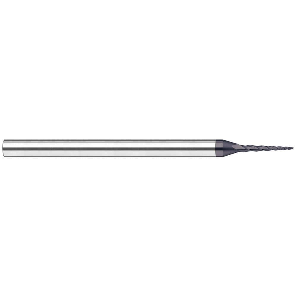 Harvey Tool - 10° per Side 0.06" Small End Diam 0.6" LOC 3-Flute Solid Carbide Tapered Square End Mill - Exact Industrial Supply