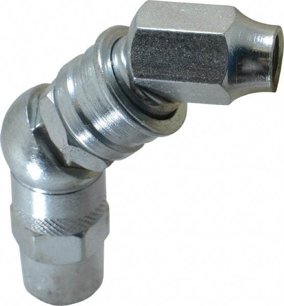 PRO-LUBE - 7,000 Operating psi, 3-1/2" Long, 1/8 Thread, Zinc Plated Grease Gun Coupler - NPT Thread - Americas Industrial Supply