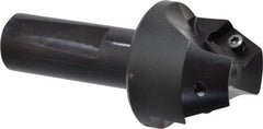 Kyocera - 30° Lead Angle, 1" Max Cut Diam, 1" Min Cut Diam, 1/2" Max Depth of Cut, Indexable Chamfer and Angle End Mill - 2 Inserts, XPMT 15T3.. Insert Style, 3.15" Overall Length, Straight Shank - Americas Industrial Supply