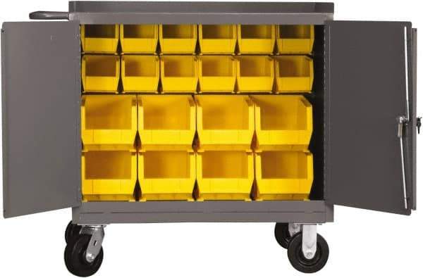 Durham - 2,000 Lb Capacity, 24" Wide x 36" Long x 40-1/2" High Mobile Cart - 2 Door, Steel, 2 Rigid/2 Swivel Casters - Americas Industrial Supply