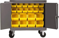 Durham - 2,000 Lb Capacity, 24" Wide x 36" Long x 40-1/2" High Mobile Cart - 2 Door, Steel, 2 Rigid/2 Swivel Casters - Americas Industrial Supply