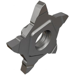 Iscar - PENTA NF IC908 Grade, 0.0787" Cutting Width, Carbide Cutoff Insert - Neutral Lead Angle, 0.008" Cnr Rad, TiAlN Coated, Other End - Americas Industrial Supply