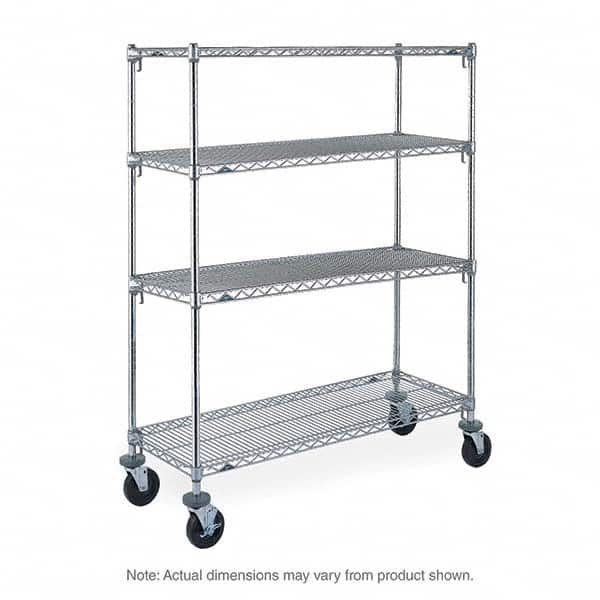 Metro - 600 Lb Capacity 4 Shelf Mobile Wire Shelving Unit - Add-On Unit - Americas Industrial Supply