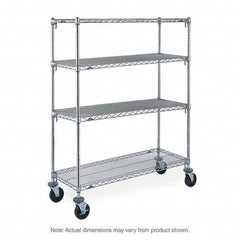 Metro - 600 Lb Capacity 4 Shelf Mobile Wire Shelving Unit - Add-On Unit - Americas Industrial Supply