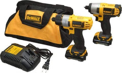 DeWALT - 12 Volt Cordless Tool Combination Kit - Includes 1/4" Impact Driver & 1/4" Screwdriver, Lithium-Ion Battery Included - Americas Industrial Supply