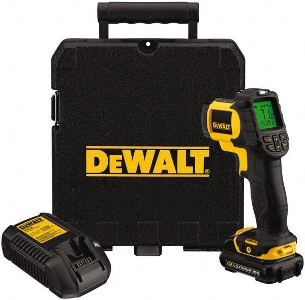 DeWALT - -29 to 500°C (-20 to 932°F) Infrared Thermometer - 12:1 Distance to Spot Ratio - Americas Industrial Supply