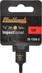 Blackhawk by Proto - 1/4" Drive, T20 Impact Torx Bit Socket - 1-3/16" OAL - Americas Industrial Supply