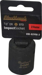 Blackhawk by Proto - 1/2" Drive 24mm Standard Impact Socket - 6 Points, 1-5/8" OAL - Americas Industrial Supply