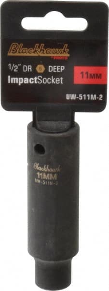 Blackhawk by Proto - 1/2" Drive 11mm Deep Impact Socket - 6 Points, 3-7/32" OAL - Americas Industrial Supply