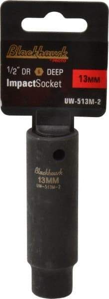 Blackhawk by Proto - 1/2" Drive 13mm Deep Impact Socket - 6 Points, 3-7/32" OAL - Americas Industrial Supply